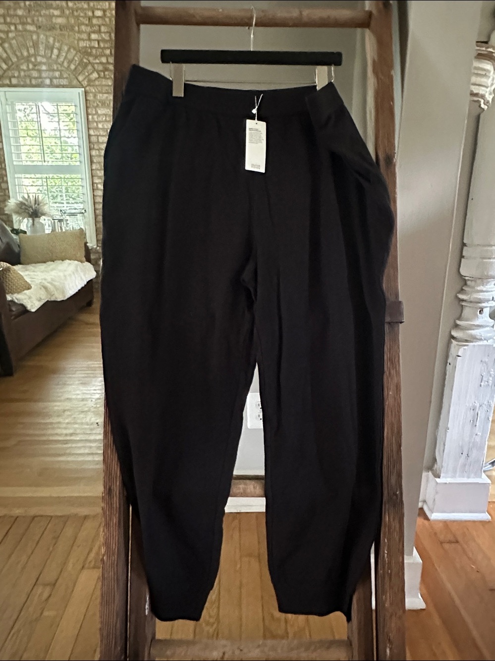 EILEEN FISHER BLACK ANKLE JOGGER WITH POCKETS 1X NEW WITH TAGS